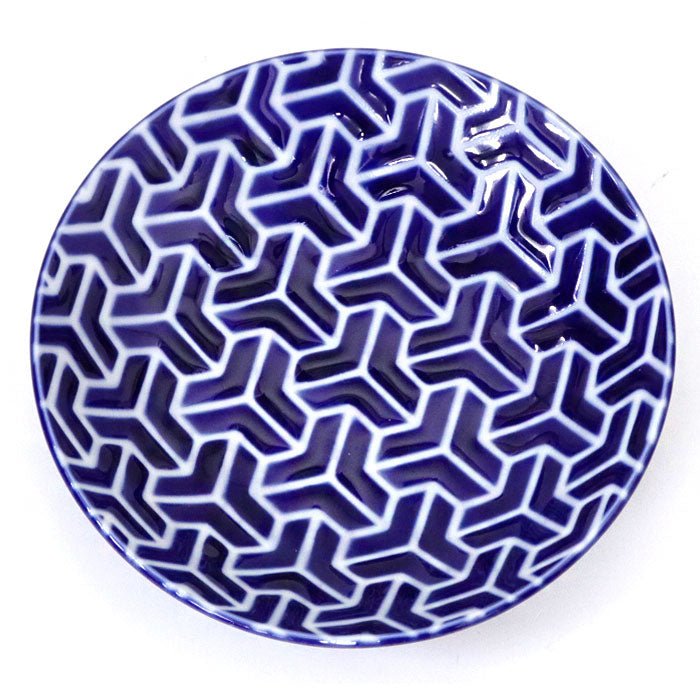 Mino ware small plate Japanese ancient patterns 05 - MatchaJP