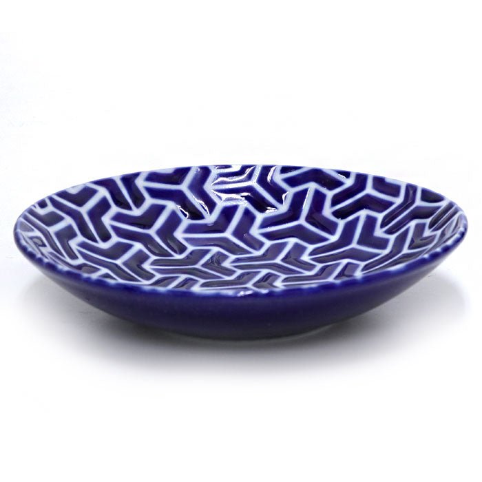 Mino ware small plate Japanese ancient patterns 05 - MatchaJP