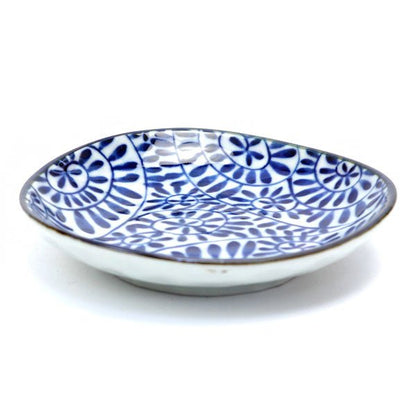 Mino ware small plate Japanese ancient patterns 06 - MatchaJP