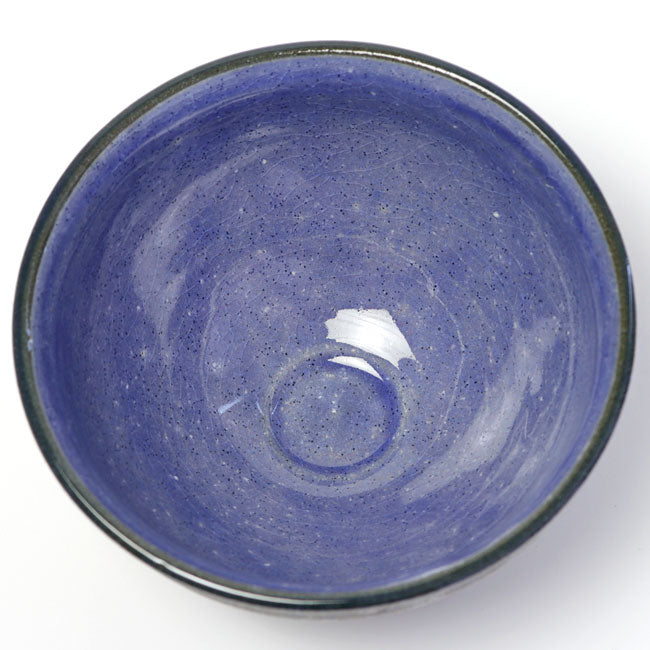 Matcha tea bowl  Mino ware "Indigo Snowfield"