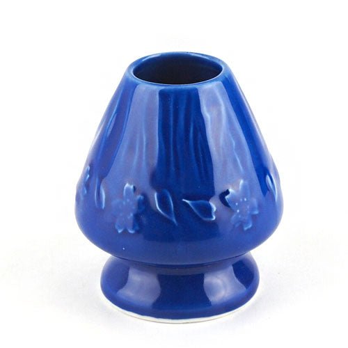 Mt. Fuji Relief Tea Whisk Holder – Mino Ware Porcelain, Blue - MatchaJP