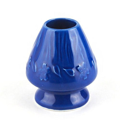 Mt. Fuji Relief Tea Whisk Holder – Mino Ware Porcelain, Blue - MatchaJP