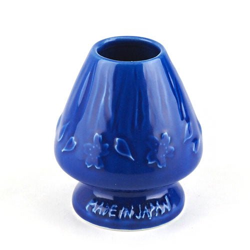 Mt. Fuji Relief Tea Whisk Holder – Mino Ware Porcelain, Blue - MatchaJP
