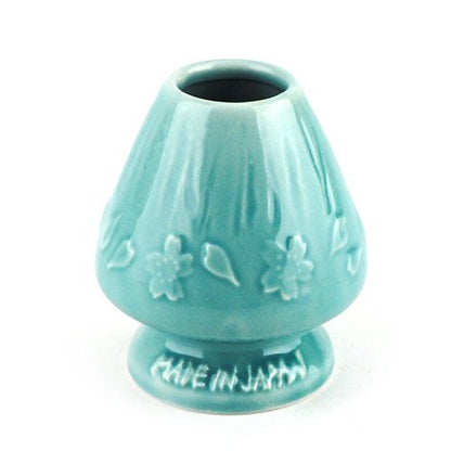 Mt. Fuji Relief Tea Whisk Holder – Mino Ware Porcelain, Snow - MatchaJP