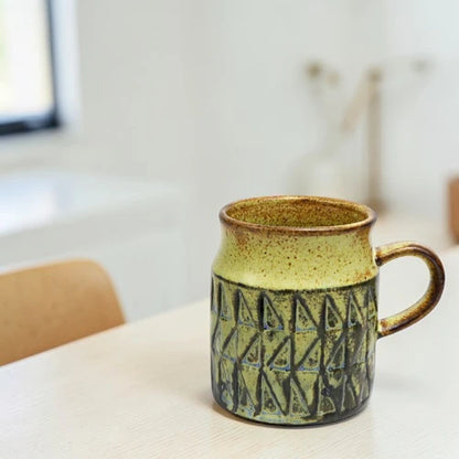 Japanese Seto Ware Ceramic Mug Triangle 002