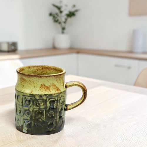 Japanese Seto Ware Ceramic Mug circle 003