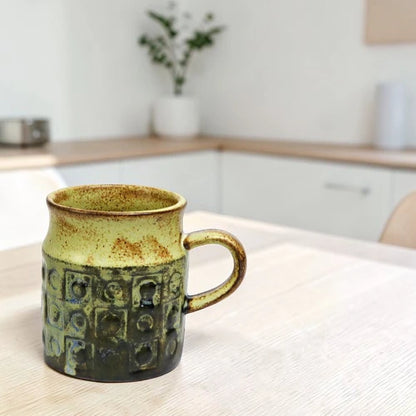 Japanese Seto Ware Ceramic Mug circle 003