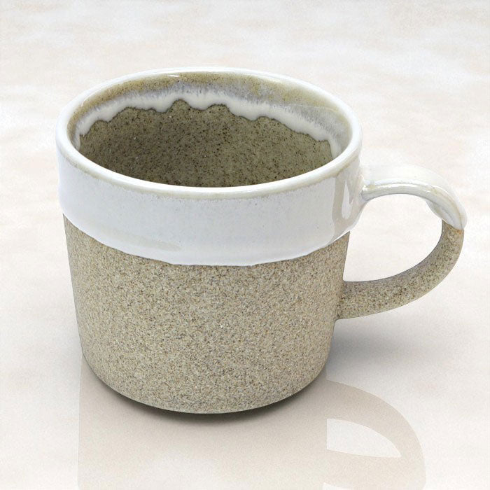 DROP MUG — Small & Handy Japanese Mino Ware Porcelain Mug Beige (200 ml / 6.8 oz)