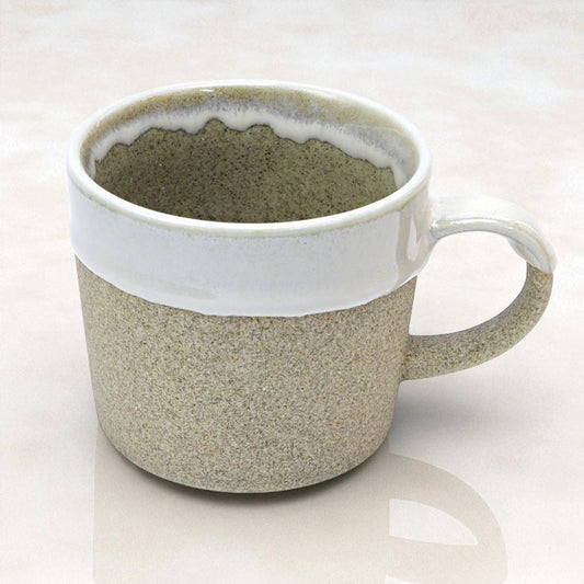 DROP MUG — Small & Handy Japanese Mino Ware Porcelain Mug Beige (200 ml / 6.8 oz)