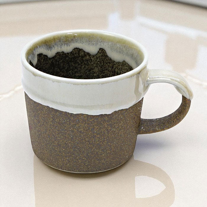 DROP MUG — Small & Handy Japanese Mino Ware Porcelain Mug Brown (200 ml / 6.8 oz)