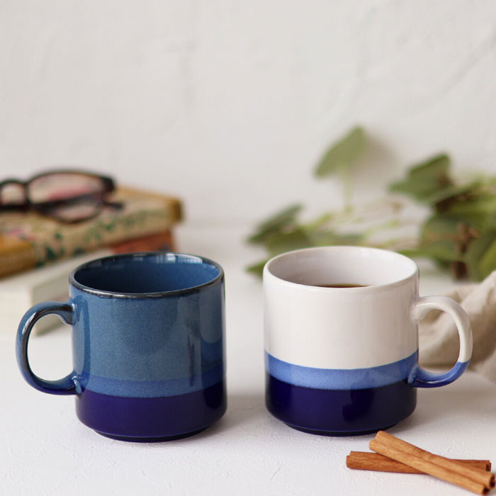 Mino Ware “Denim” Mug 330 ml (11.2 oz) — White or Indigo | Made in Japan