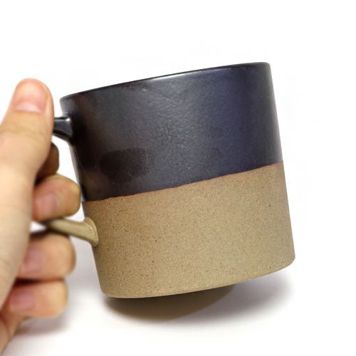 Mino Ware Ceramic Mug – Glazed Top & Raw Clay Base Gray, 200ml | Made in Japan - MatchaJP