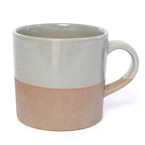 Mino Ware Ceramic Mug – Glazed Top & Raw Clay Base Gray, 200ml | Made in Japan - MatchaJP