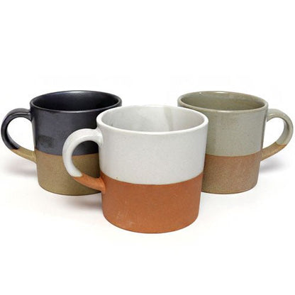 Mino Ware Ceramic Mug – Glazed Top & Raw Clay Base Gray, 200ml | Made in Japan - MatchaJP