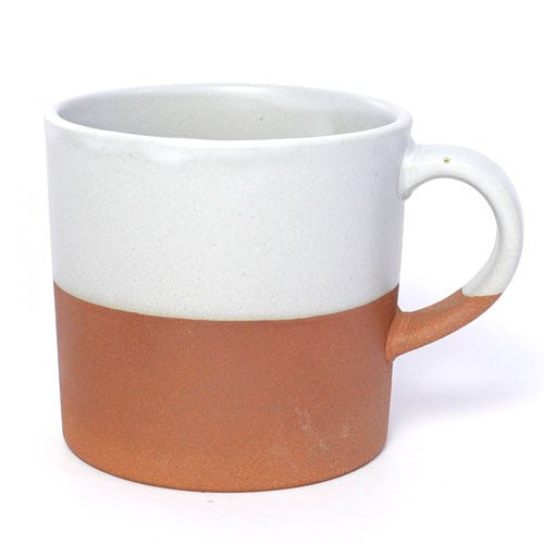 Mino Ware Ceramic Mug – Glazed Top & Raw Clay Base White, 200ml | Made in Japan - MatchaJP