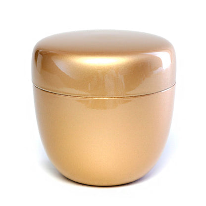 Medium Matcha Tea Caddy Natsume – Gold Design with Black Interior | Yamanaka Lacquerware Made in Japan