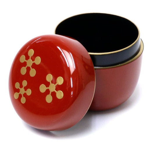 Natsume Tea caddy Container vermilion Rikyu plum - MatchaJP