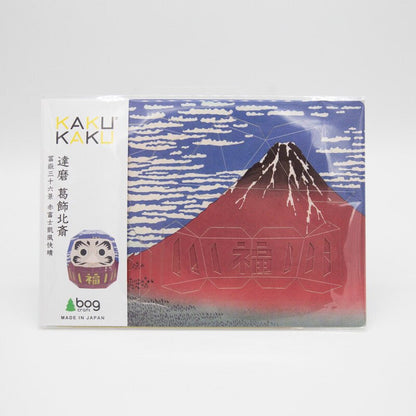 Paper Craft Interior – Daruma Ukiyo - e Hokusai & “Red Fuji” | Made in Japan - MatchaJP