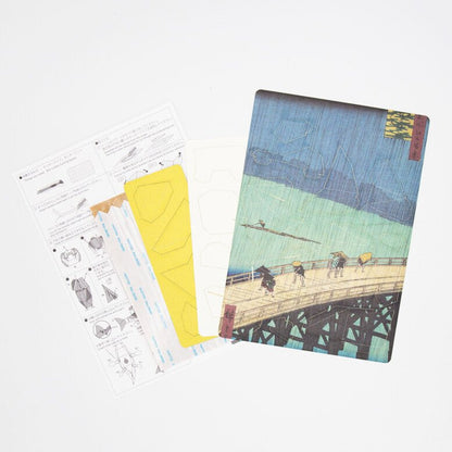 Paper Craft Interior – Ukiyo - e “Sudden Shower over Shin - Ōhashi Bridge” by Utagawa Hiroshige | Made in Japan - MatchaJP