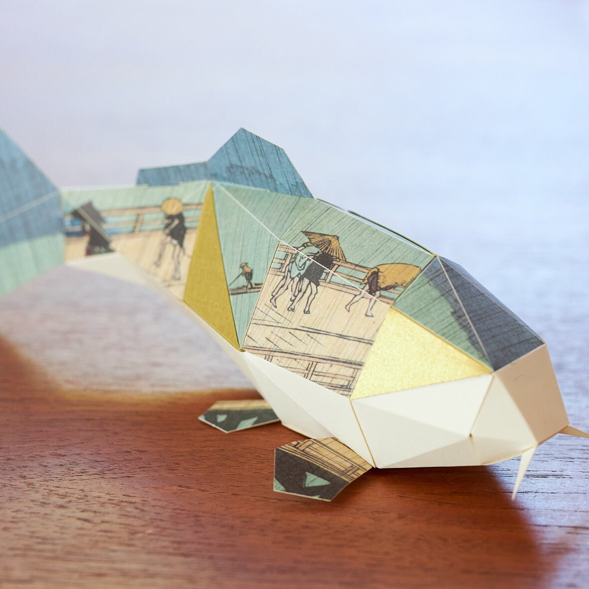Paper Craft Interior – Ukiyo - e “Sudden Shower over Shin - Ōhashi Bridge” by Utagawa Hiroshige | Made in Japan - MatchaJP