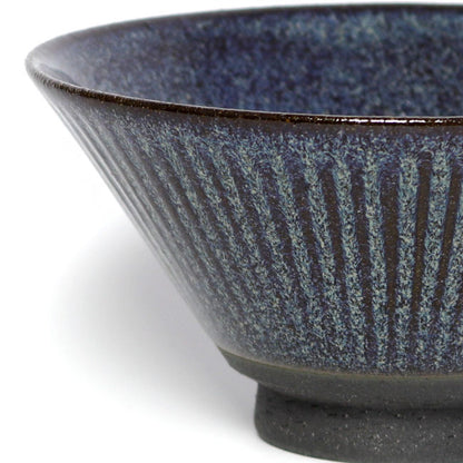 Rice Bowl Indigo Shinogi | Mino Ware Made in Japan