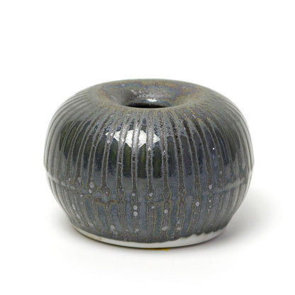 Round Matcha Whisk Stands Metallic Gray | Mino Ware Made in Japan