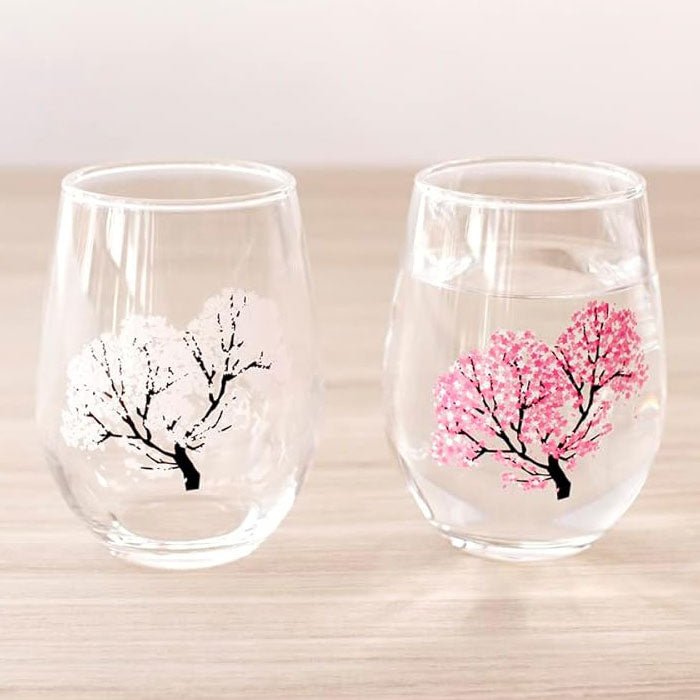 Sakura Color - Changing Free Glass (Cold Reactive) — Made in Japan — 325 ml / 11 oz - MatchaJP