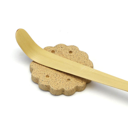Tea Scoop Stand Pottery Mino ware Biscuits Light brown
