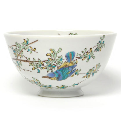 Japanese Lightweight Rice Bowl Kingfisher | Kutani Ware Made in Japan
