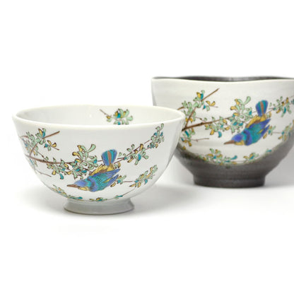 Japanese Lightweight Rice Bowl Kingfisher | Kutani Ware Made in Japan