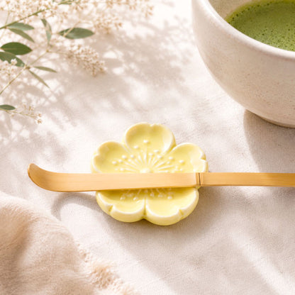Matcha Scoop Rest Sakura Yellow | Mino Ware Made in Japan