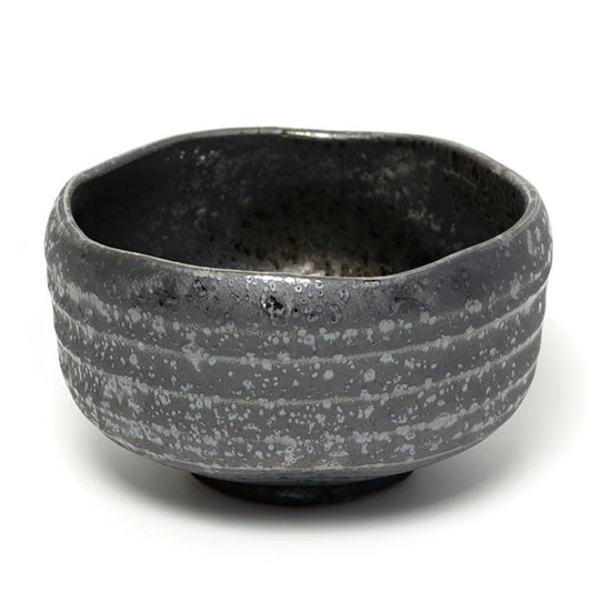 Matcha Bowl Gold Crystal Floral Shape | Mino Ware Chawan Made in Japan
