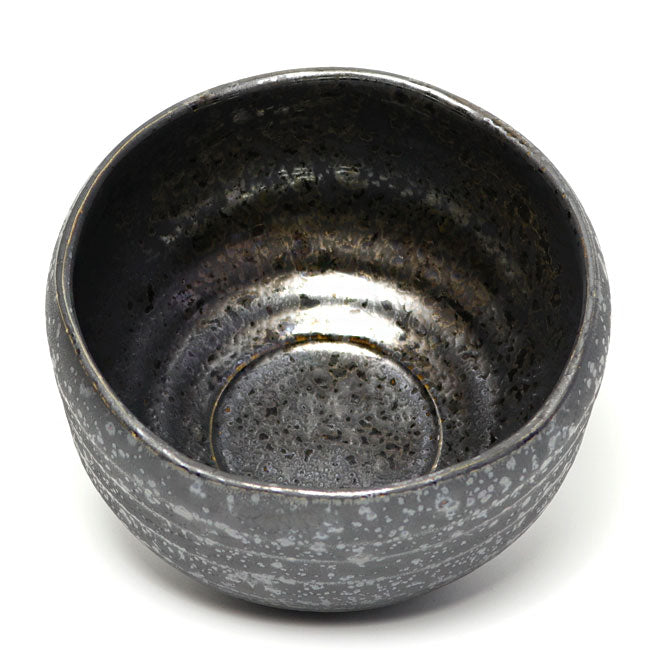 Matcha Bowl Gold Crystal Floral Shape | Mino Ware Chawan Made in Japan