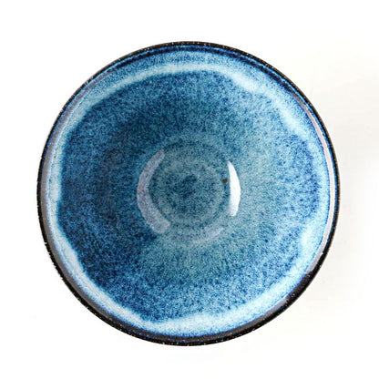 Japanese Rice Bowl Blue & Gold | Mino Ware Made in Japan
