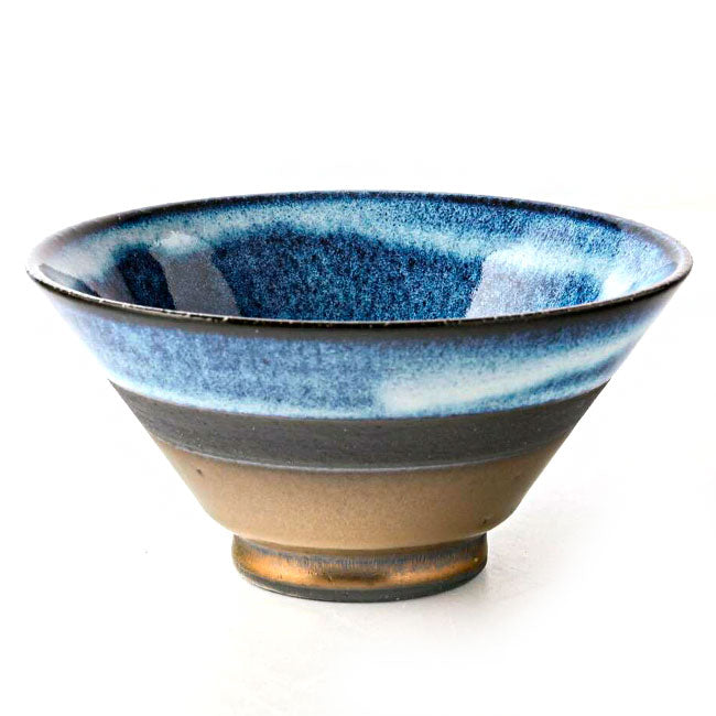 Japanese Rice Bowl Blue & Gold | Mino Ware Made in Japan