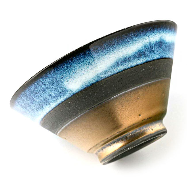 Japanese Rice Bowl Blue & Gold | Mino Ware Made in Japan