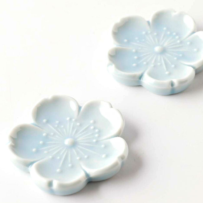 Japanese Chopstick Rest – Sakura Blue | Mino Ware Matcha Scoop Rest Made in Japan