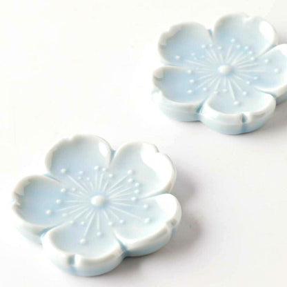 Japanese Chopstick Rest – Sakura Blue | Mino Ware Matcha Scoop Rest Made in Japan