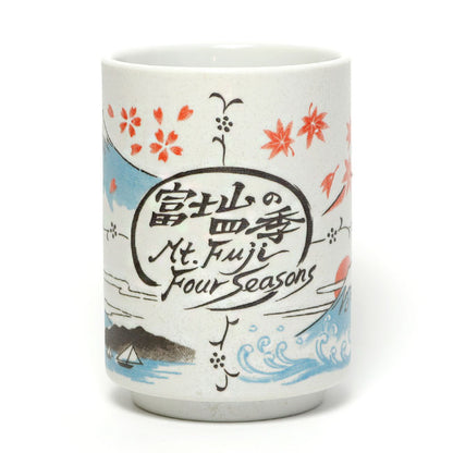 Japanese Yunomi Tea Cup Mount Fuji Four Seasons | Made in Japan