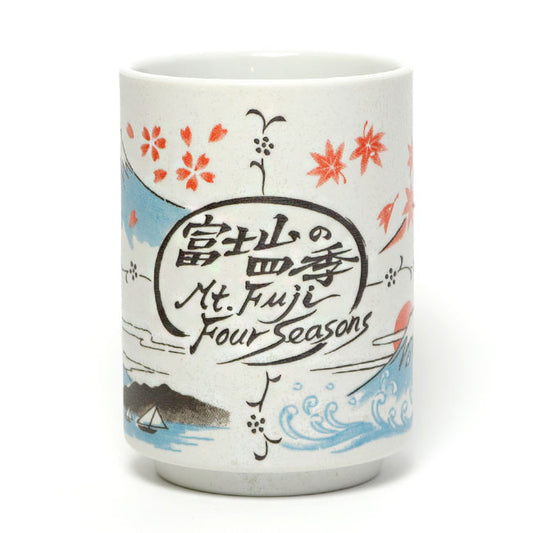 Japanese Yunomi Tea Cup Mount Fuji Four Seasons | Made in Japan