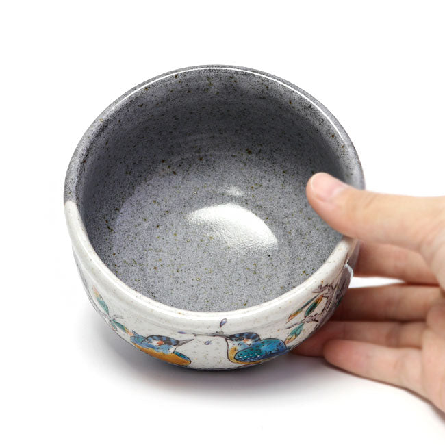 Matcha Bowl Pair of Kingfishers | Japanese Kutani Ware Chawan
