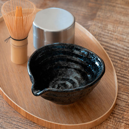 Matcha Bowl Black Katakuchi | Mino Ware Made in Japan