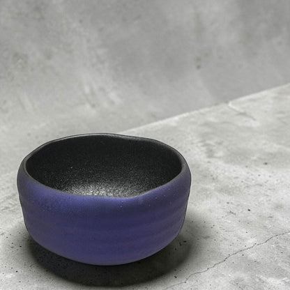 Purple Mist & Silver-Lined Matcha Bowl — Mino Ware Chawan, Made in Japan
