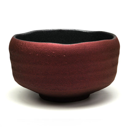 Crimson Mist & Silver-Lined Matcha Bowl — Mino Ware Chawan, Made in Japan