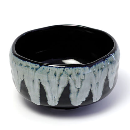 Yuzu Black Unofu Matcha Bowl — Authentic Mino Ware Chawan, Made in Japan