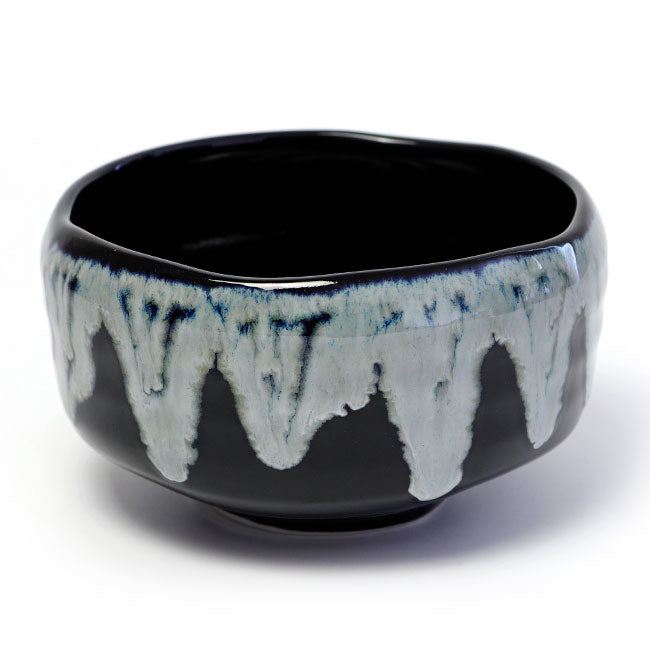 Yuzu Black Unofu Matcha Bowl — Authentic Mino Ware Chawan, Made in Japan