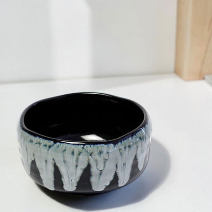 Yuzu Black Unofu Matcha Bowl — Authentic Mino Ware Chawan, Made in Japan