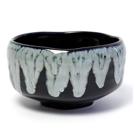 Yuzu Black Unofu Matcha Bowl — Authentic Mino Ware Chawan, Made in Japan