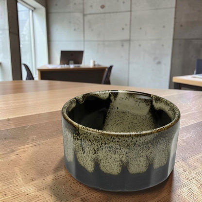 Tenmoku Hare's Fur Chrysanthemum Matcha Bowl — Mino Ware Chawan, Made in Japan