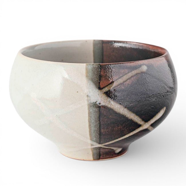 Matcha Bowl White Brushstroke | Mino Ware Chawan Made in Japan